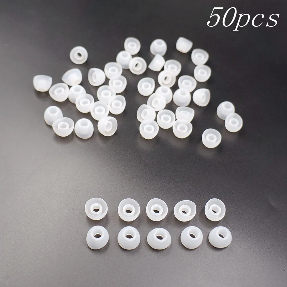 

White Replacement Earbud Tips Soft Silicon Cover For Samsung HTC In-Ear Headphones Earphones Accessories 50pcs