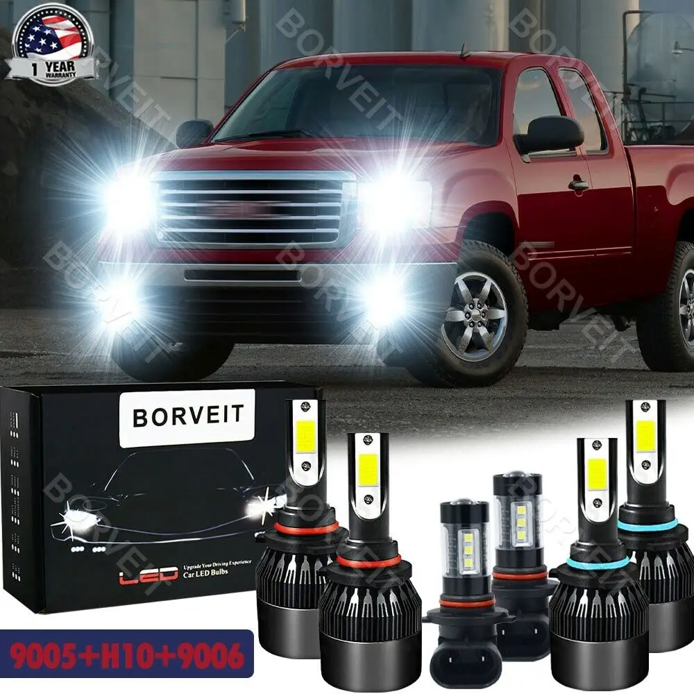 6x 9005 9006 LED Headlight+H10 Fog Light For GMC Sierra 1500 2500 3500 2003-2006
6x 9005 9006 LED Headlight+H10 Fog Light For GMC Sierra 1500 2500 3500 2003-2006