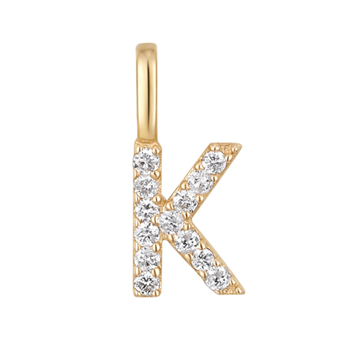 

Fine Jewellery Handmade Natural Diamond Real 14k Solid Gold K Letter English Word Diy Mane 26 Alphabet A-Z Charm Pendant Jewelry