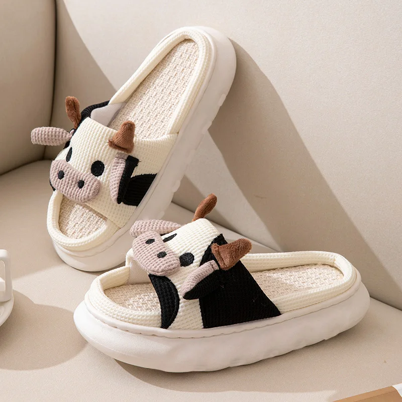 Suihyung Seasons Home Linen Slippers For Girls Cute Animals Women Platform Slides Soft Thick Sole Flax Slippers Female Flip Flop
Suihyung Seasons Home Linen Slippers For Girls Cute Animals Women Platform Slides Soft Thick Sole Flax Slippers Female Flip Flop