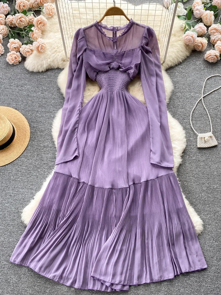 Женское шифоновое Плиссированное длинное платье, элегантное Праздничное Платье макси с оборками, круглым вырезом, высокой талией и драпиро...
Женское шифоновое Плиссированное длинное платье, элегантное Праздничное Платье макси с оборками, круглым вырезом, высокой талией и драпиро...