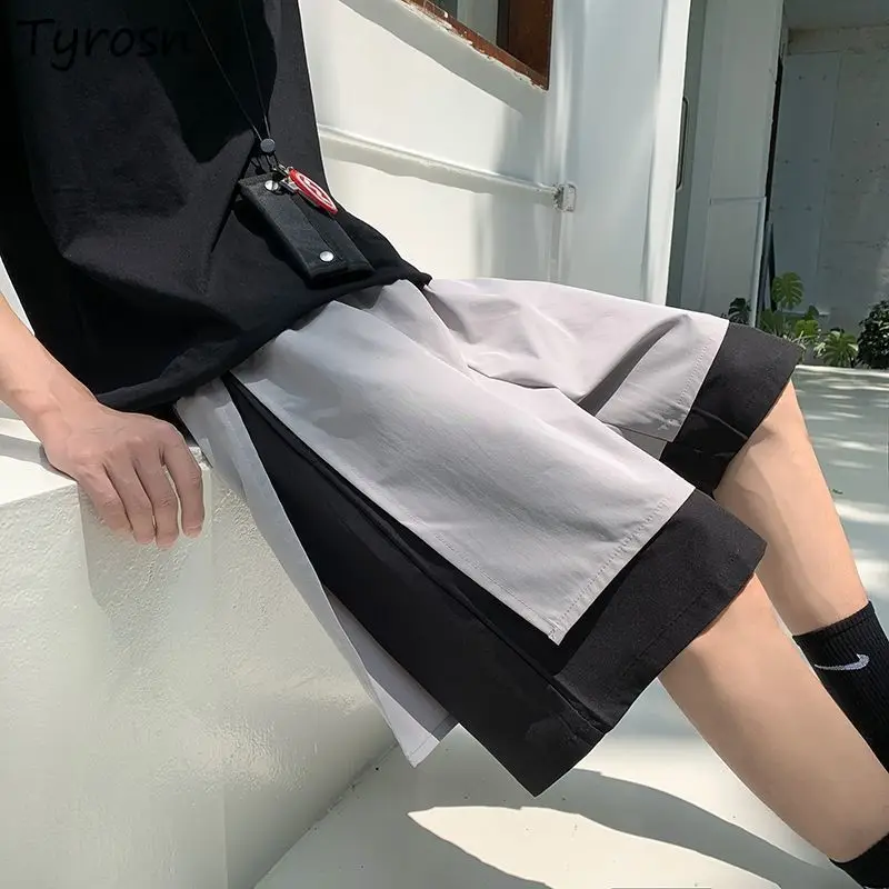 Shorts Women Fake Two Pieces Design Straight Trousers Empire Knee-length Short Hong Kong Style Running Unisex Hot Sale Harajuku 
Shorts Women Fake Two Pieces Design Straight Trousers Empire Knee-length Short Hong Kong Style Running Unisex Hot Sale Harajuku
