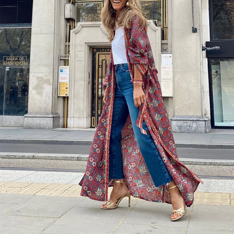 Fall Long-Sleeve Loose Beach Cardigan Robe Fashion Women Long Coat Outwear Female Casual Print Summer Sun Protection Boho Jacket
Fall Long-Sleeve Loose Beach Cardigan Robe Fashion Women Long Coat Outwear Female Casual Print Summer Sun Protection Boho Jacket