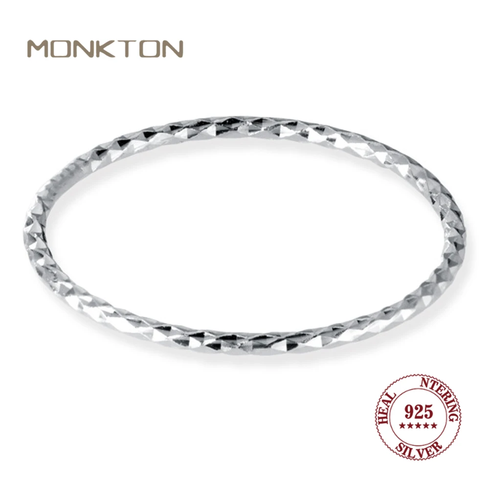 Тонкие кольца Monkton из стерлингового серебра 999 пробы для женщин и девушек Изящные