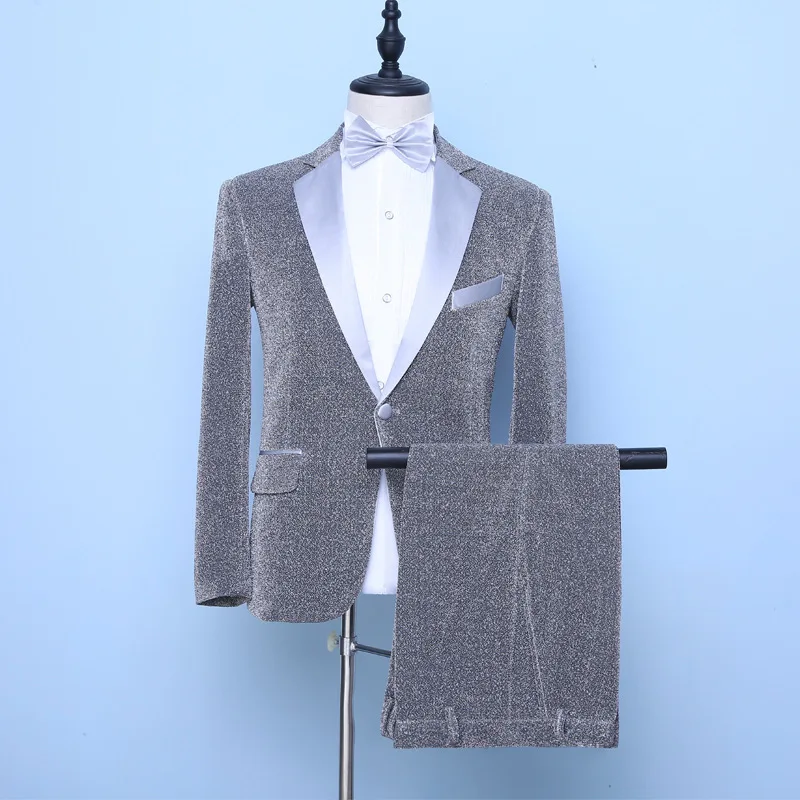 2023 Men's Glossy Performance Suit Studio Singer Stage Host Performance Slim Fit Suit Two Pieces
2023 Men's Glossy Performance Suit Studio Singer Stage Host Performance Slim Fit Suit Two Pieces