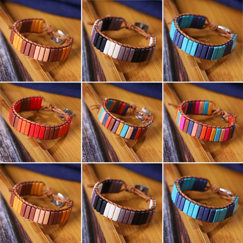 Bohemian Handmade Natural Stone Tube Beads 7 Chakra Bracelet Genuine Leather Wrap Bracelet Yoga Couple Bracelet for Women
Bohemian Handmade Natural Stone Tube Beads 7 Chakra Bracelet Genuine Leather Wrap Bracelet Yoga Couple Bracelet for Women