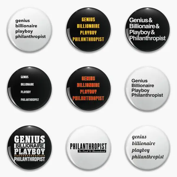 Genius Billionaire Philanthropist V2 Are Soft Button Pin Customizable Cartoon Badge Women Jewelry Lapel Pin Fashion Creative
Genius Billionaire Philanthropist V2 Are Soft Button Pin Customizable Cartoon Badge Women Jewelry Lapel Pin Fashion Creative