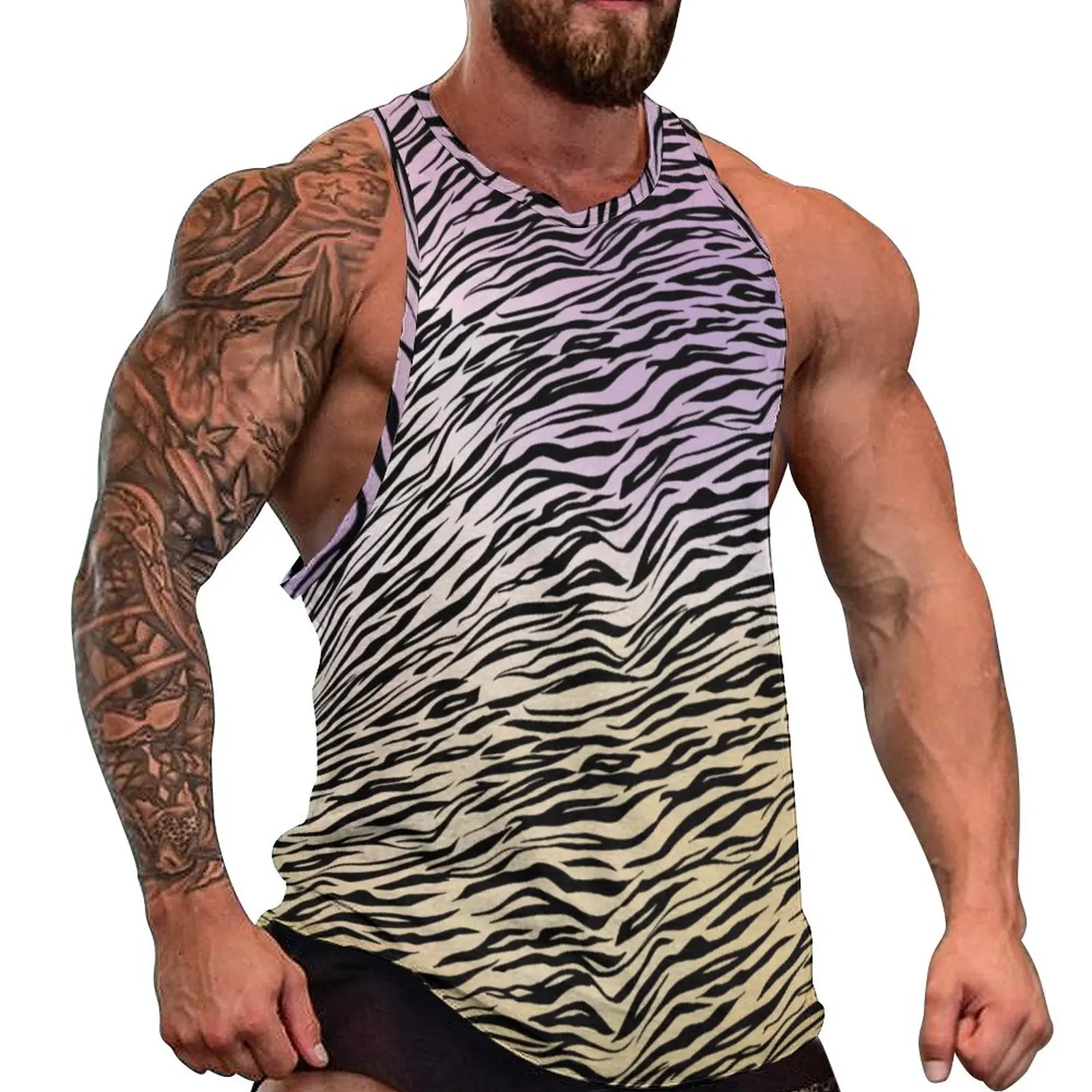 Zebra Print Tank Top Man's Watercolor Ombre Bodybuilding Oversized Tops Summer Vintage Graphic Sleeveless Vests
Zebra Print Tank Top Man's Watercolor Ombre Bodybuilding Oversized Tops Summer Vintage Graphic Sleeveless Vests