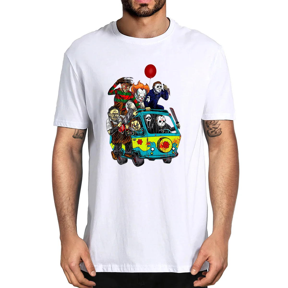100% Cotton Horror Friends Van With Clown Retro Scary Movie Michael Myers Jason Halloween Summer Men's Novelty T-Shirt EU Size
100% Cotton Horror Friends Van With Clown Retro Scary Movie Michael Myers Jason Halloween Summer Men's Novelty T-Shirt EU Size