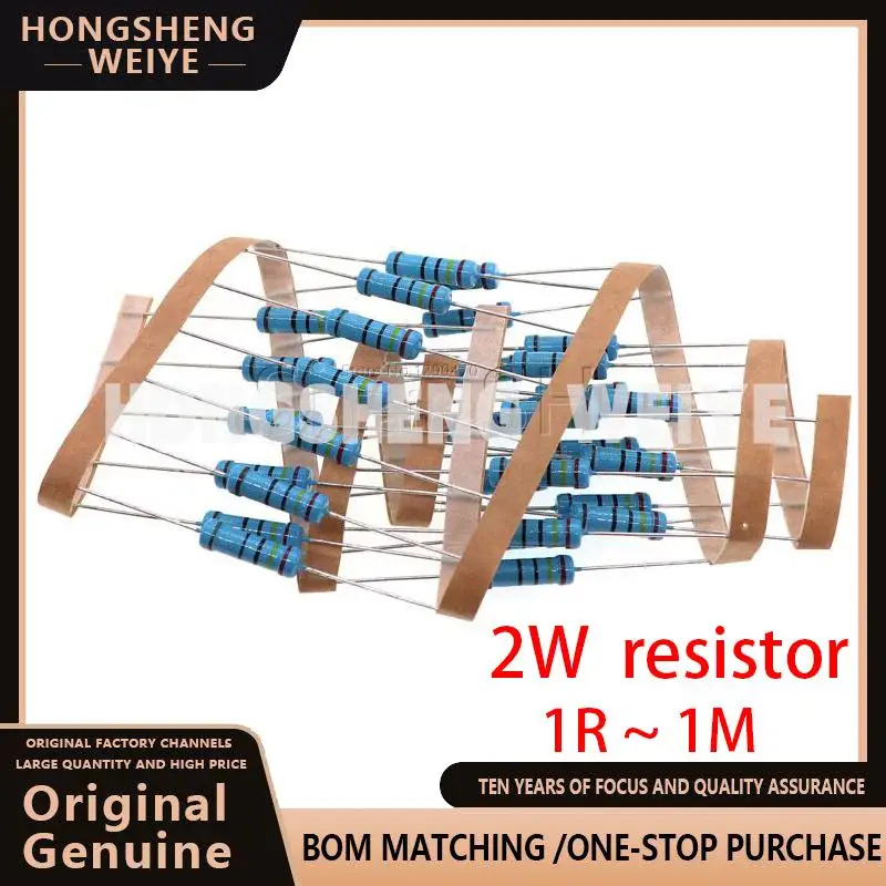 100%new 50pcs 2W Metal film resistor 1% 1R~1M 2.2R 4.7R 10R 22R 47R 100R 220R 470R 1K 10K 100K 2.2 4.7 10 22 47 100 220 470 ohm
100%new 50pcs 2W Metal film resistor 1% 1R~1M 2.2R 4.7R 10R 22R 47R 100R 220R 470R 1K 10K 100K 2.2 4.7 10 22 47 100 220 470 ohm