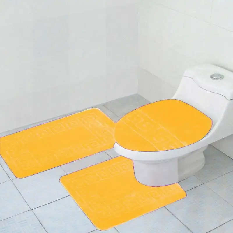 Deluxe Yellow Pattern Piece Bath Rug Set Including 20"x32" Bathroom Rug/20"x20" Large Contour Mat with Lid Cover for Home Decor.
Deluxe Yellow Pattern Piece Bath Rug Set Including 20"x32" Bathroom Rug/20"x20" Large Contour Mat with Lid Cover for Home Decor.