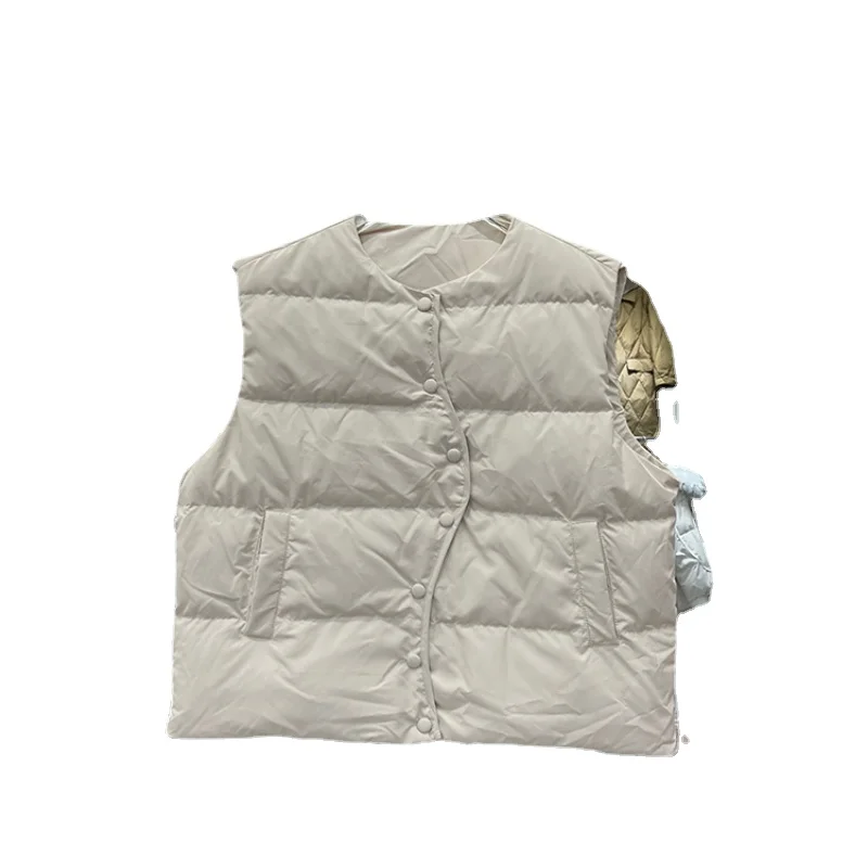 Winter 2022 New Round Neck Down Jacket Vest Korean Loose Thin Solid Color Women's Vest Sleeveless Casual Warm Clothes H436
Winter 2022 New Round Neck Down Jacket Vest Korean Loose Thin Solid Color Women's Vest Sleeveless Casual Warm Clothes H436