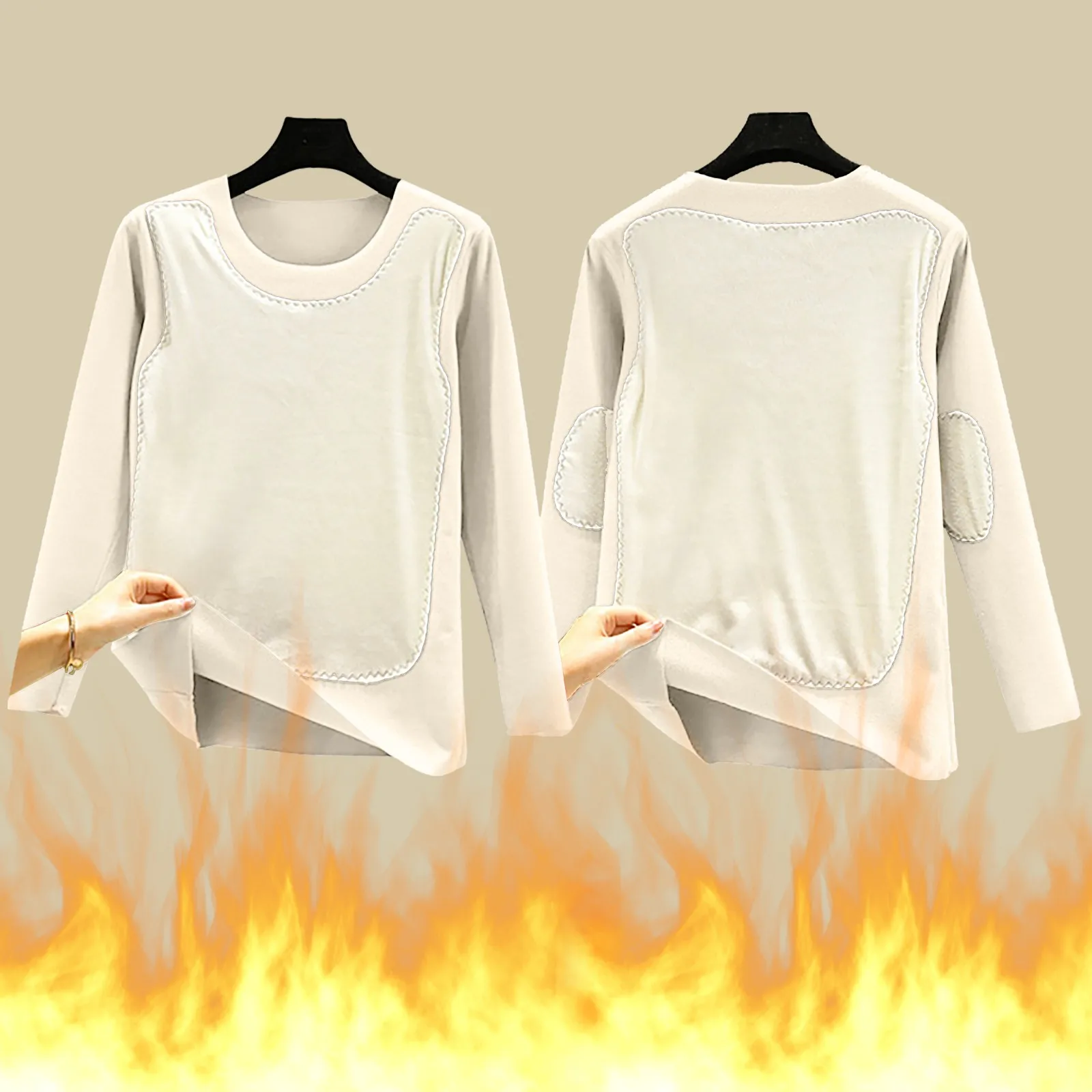 Women's Seamless Thermal Underwear Top Autumn Winter Long-sleeved Tops Heating Bottoming Waist And Belly Protection Workout Tees
Women's Seamless Thermal Underwear Top Autumn Winter Long-sleeved Tops Heating Bottoming Waist And Belly Protection Workout Tees