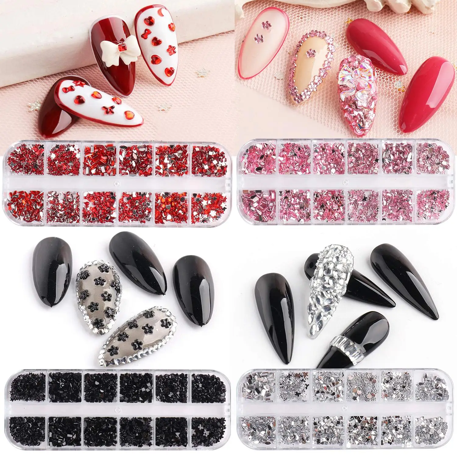 DIY 12Grids Sparkly Flakes 3D Resin Nail Art Nail Sequins AB Crystal Rhinestone Nail Art Sticker
DIY 12Grids Sparkly Flakes 3D Resin Nail Art Nail Sequins AB Crystal Rhinestone Nail Art Sticker