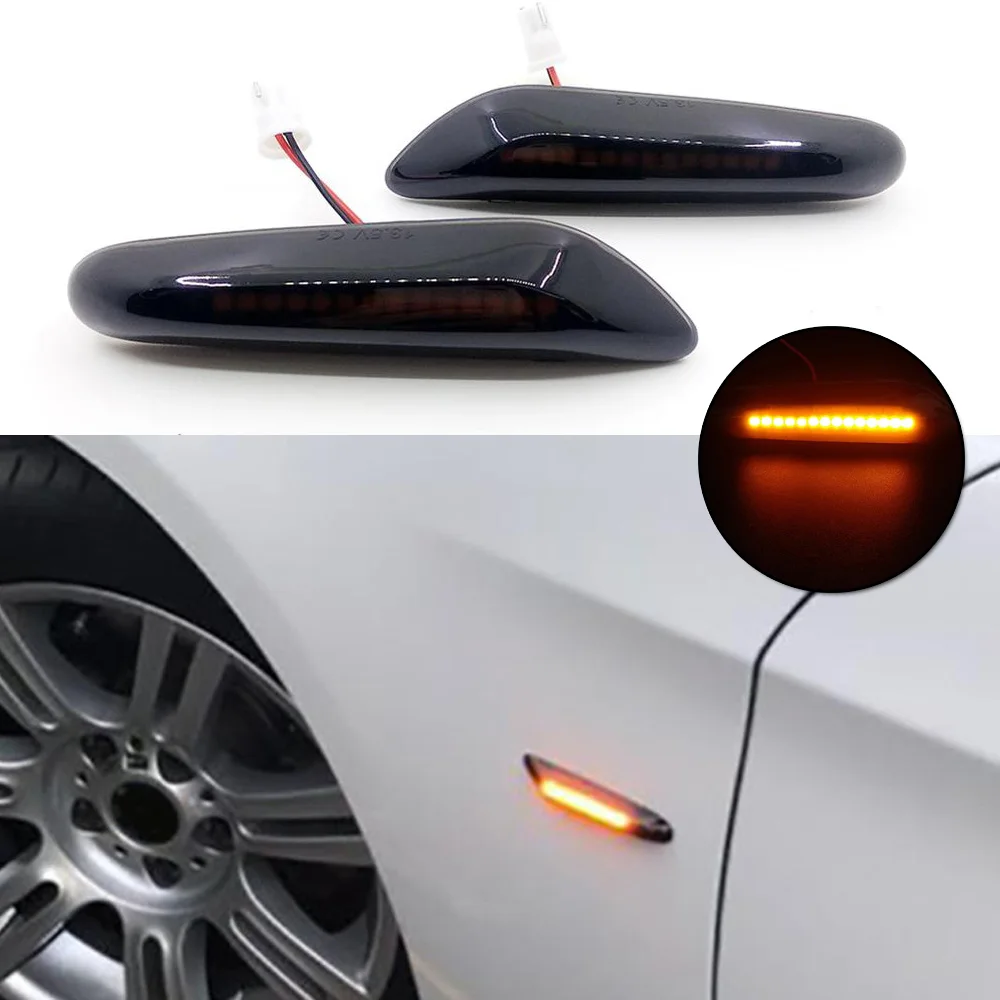 2xSmoke Lens Dynamic LED Turn-Signal Side Marker Light Blinker LED Light Lamp For BMW X3 X1 E60 E46 E90 Car Signal Light
2xSmoke Lens Dynamic LED Turn-Signal Side Marker Light Blinker LED Light Lamp For BMW X3 X1 E60 E46 E90 Car Signal Light