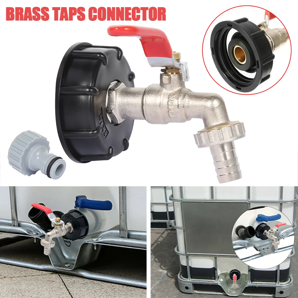 Brass Faucet Valve Durable IBC Tank Tap Adapter S60*6 Coarse Thread to 1/2'' 3/4'' water Connector Replacement Valve Fitting
Brass Faucet Valve Durable IBC Tank Tap Adapter S60*6 Coarse Thread to 1/2'' 3/4'' water Connector Replacement Valve Fitting