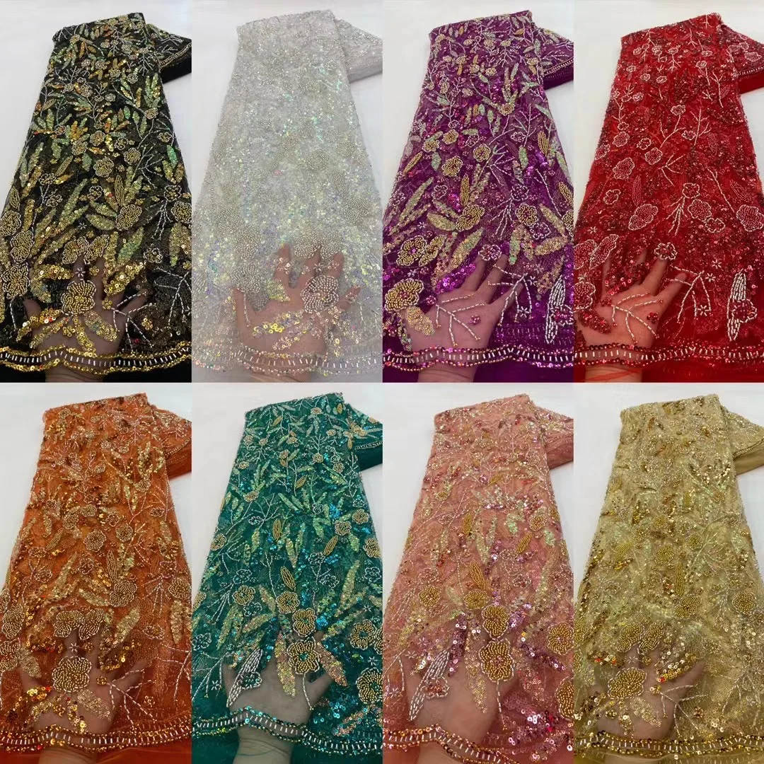 New French Groom Tulle Lace Fabric 5 Yards 2023 High Quality Nigerian Wedding Luxury Beads Sequin Embroidery African Lace Fabric
New French Groom Tulle Lace Fabric 5 Yards 2023 High Quality Nigerian Wedding Luxury Beads Sequin Embroidery African Lace Fabric