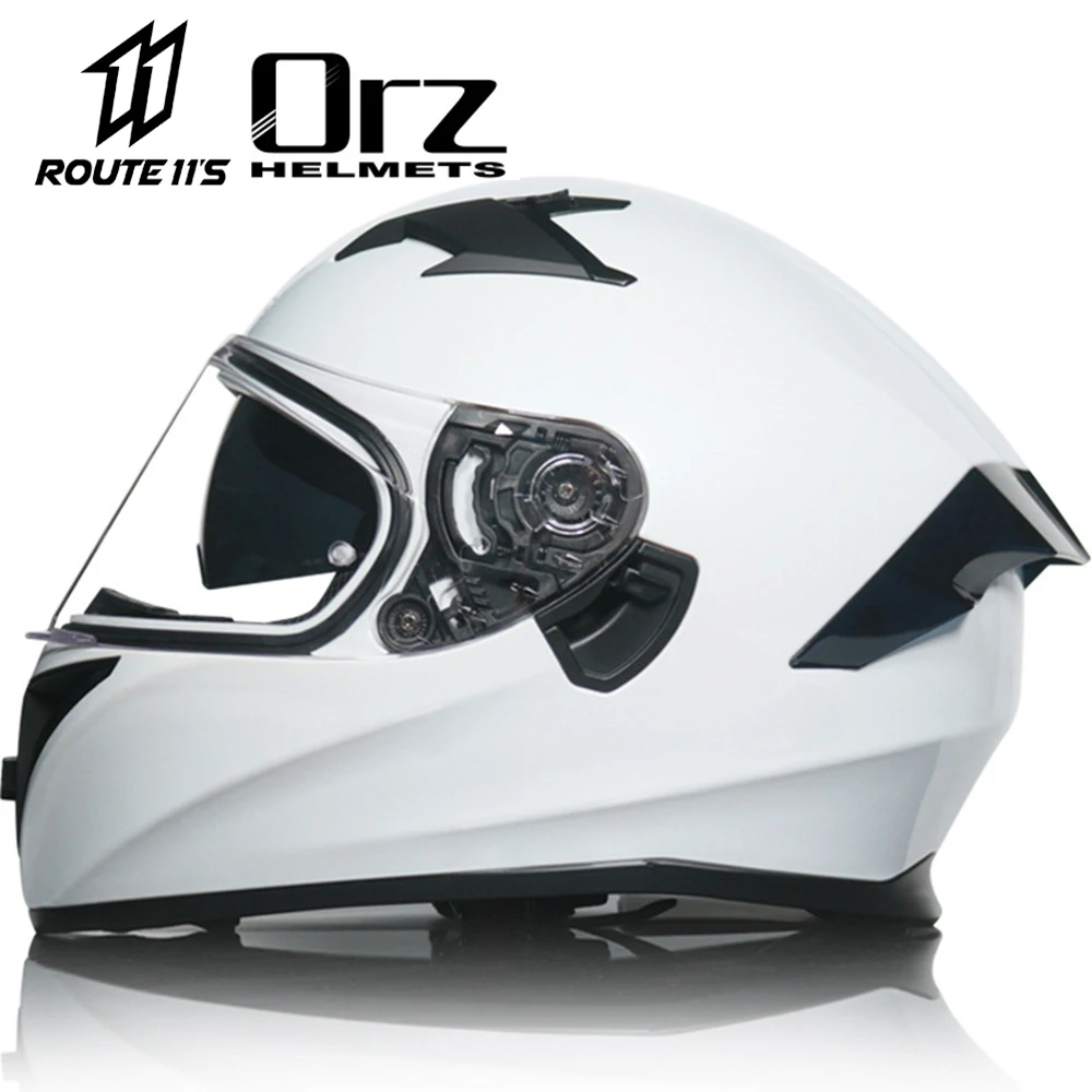 

Мотоциклетный шлем Orz Casco, модульный, с двойным козырьком, на все лицо, для мотокросса, гоночного скутера, сертификация DOT