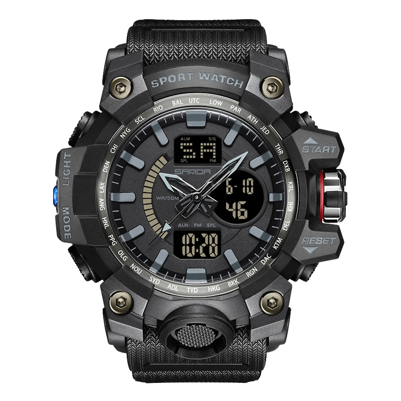 Dual display student sports watch male waterproof luminous multi-function large dial electronic watch male
Dual display student sports watch male waterproof luminous multi-function large dial electronic watch male