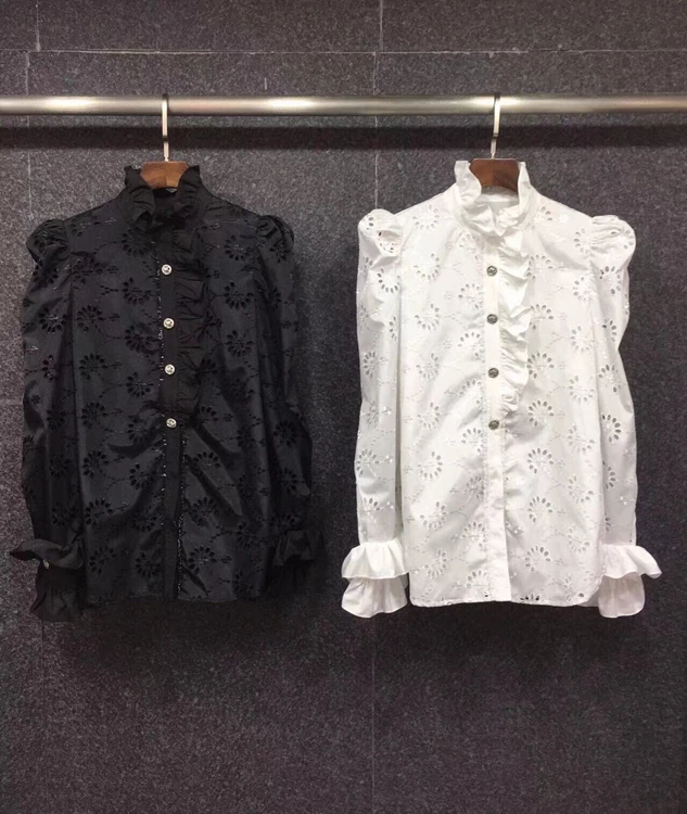 2022 new women fashion stand collar lace hollow puff sleeve palace style top shirt 326
2022 new women fashion stand collar lace hollow puff sleeve palace style top shirt 326