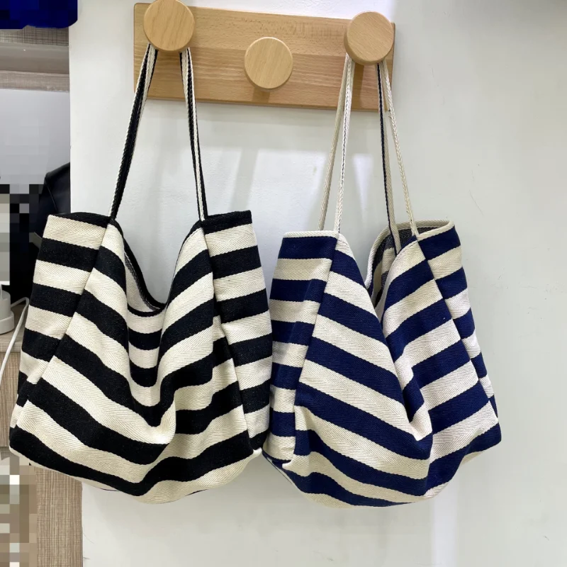 Lazy Style Artistic Casual Fresh Black White Striped Canvas Large Capacity Tote Bag Shoulder Shopping bags
Lazy Style Artistic Casual Fresh Black White Striped Canvas Large Capacity Tote Bag Shoulder Shopping bags
