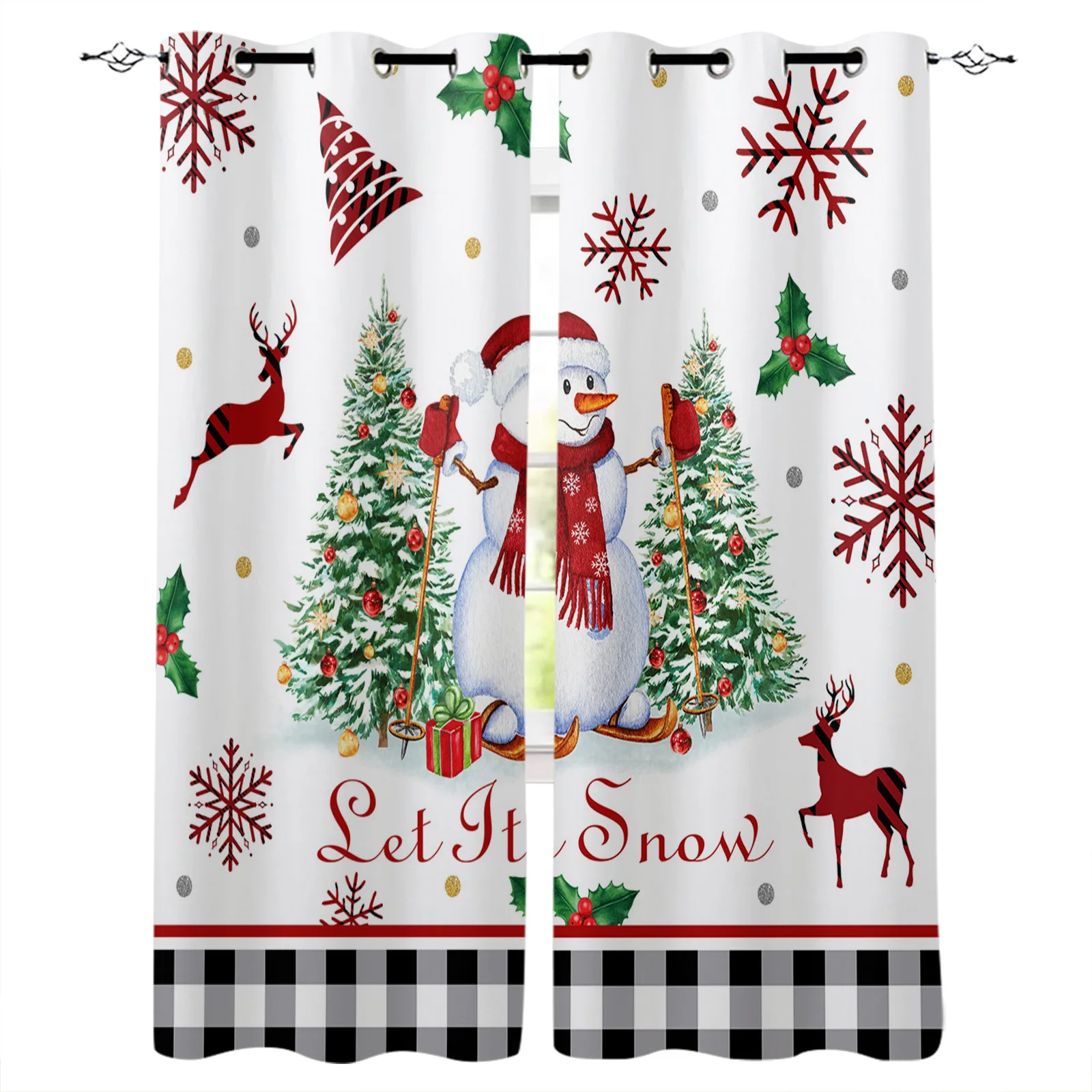 Рождественская занавеска на окна с изображением снеговика снежинки Лось для гостиной, кухни, спальни, декоративные оконные шторы 
Рождественская занавеска на окна с изображением снеговика снежинки Лось для гостиной, кухни, спальни, декоративные оконные шторы