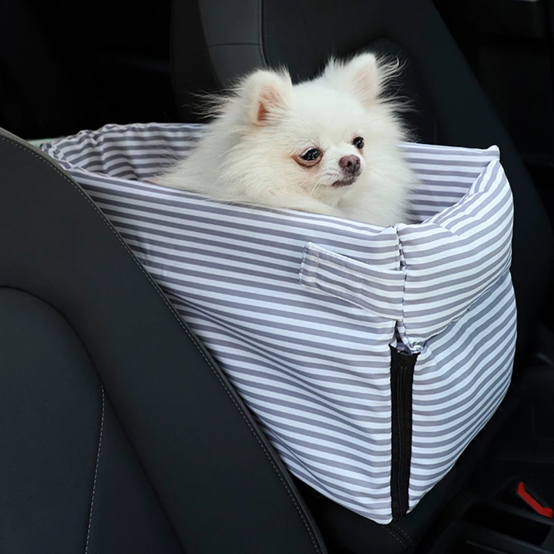 

Portable Pet Dog Car Seat Central Control Nonslip Cat Carriers Safe Car Armrest Box Booster Kennel Bed for Kitten Puppy Travel
