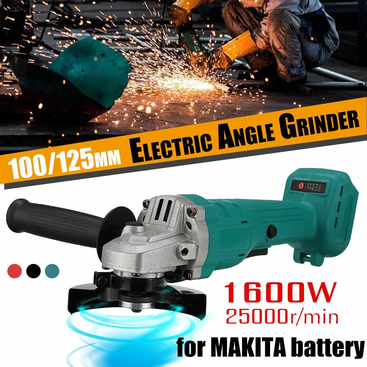 25000RPM 1600W Brushless Cordless Electric Angle Grinder 100mm 125mm Variable Speed Grinder Machine For Makita 18V Battery
25000RPM 1600W Brushless Cordless Electric Angle Grinder 100mm 125mm Variable Speed Grinder Machine For Makita 18V Battery