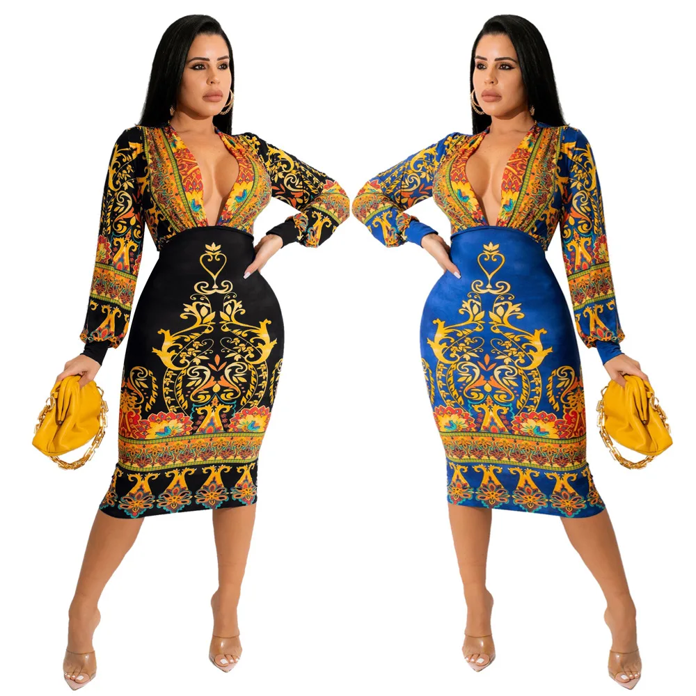 Somoshein Autumn Vintage Clothes Long Sleeve Midi Dress V Neck Casual Women'S Dresses Sexy Clubwear Wholesale Dropshipping
Somoshein Autumn Vintage Clothes Long Sleeve Midi Dress V Neck Casual Women'S Dresses Sexy Clubwear Wholesale Dropshipping