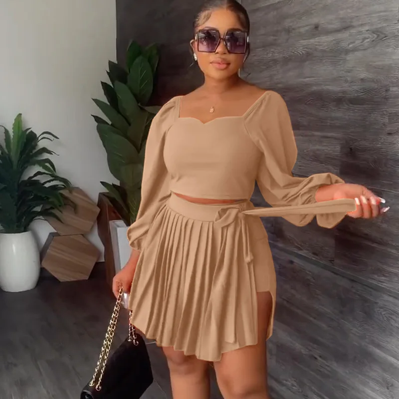 Znaiml 2023 Sexy Split Long Sleeve Cropt Top and Mini Skirts Dress Sets Spring 2 Piece Sets Womens Outfits Pleated Skirt Outfits
Znaiml 2023 Sexy Split Long Sleeve Cropt Top and Mini Skirts Dress Sets Spring 2 Piece Sets Womens Outfits Pleated Skirt Outfits