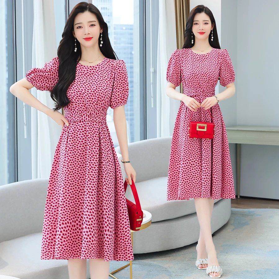 DUNMA Women Pink Floral Print Long Dress Summer Chic Short Sleeve Waist O-neck A Line Party Ladies Dresses Holiday Beach Dress
DUNMA Women Pink Floral Print Long Dress Summer Chic Short Sleeve Waist O-neck A Line Party Ladies Dresses Holiday Beach Dress