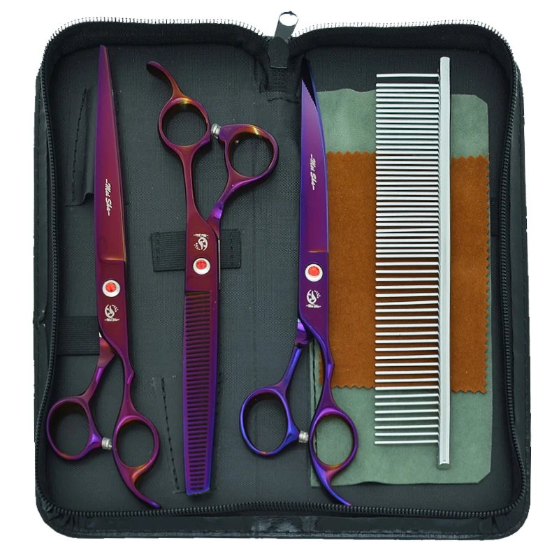 Professional Grooming Scissors for Pets 8.0" Dogs Straight Curved Cutting Shears 7.5" Thinning Scissor Pet Trimming Tools B0045A
Professional Grooming Scissors for Pets 8.0" Dogs Straight Curved Cutting Shears 7.5" Thinning Scissor Pet Trimming Tools B0045A
