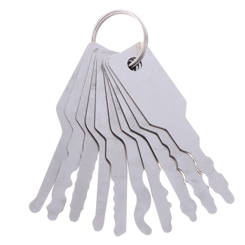10Pcs/lot Stainless Steel Jiggler Keys Dual Sided Car Unlocking Lock Opening Repair Kits Silver Color Wholesale
10Pcs/lot Stainless Steel Jiggler Keys Dual Sided Car Unlocking Lock Opening Repair Kits Silver Color Wholesale