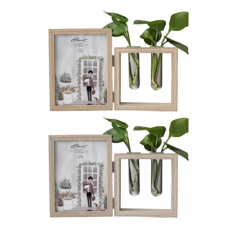 Wooden Photo Frame with Hydroponic Glass Vase for Creative Desktop Ornament for Home Bedroom Living Room Tabletop Decora
Wooden Photo Frame with Hydroponic Glass Vase for Creative Desktop Ornament for Home Bedroom Living Room Tabletop Decora