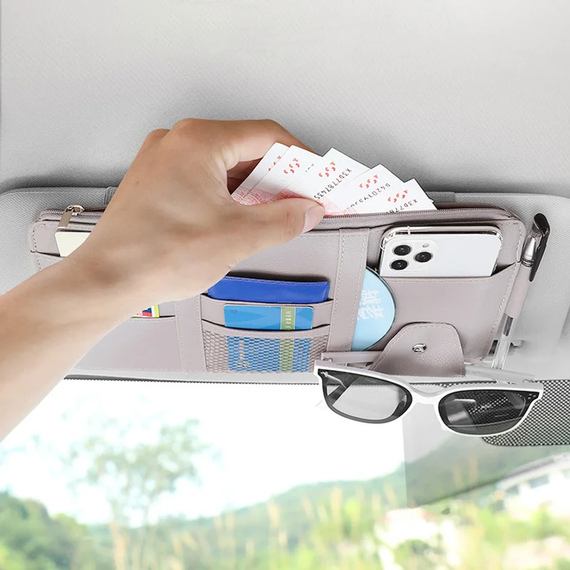 Car Sun Visor Organizer Car Styling Visor Holder Sunglasses Sunshade Storage Bag Ticket Pocket Pouch Card Mobile Phone Holder
Car Sun Visor Organizer Car Styling Visor Holder Sunglasses Sunshade Storage Bag Ticket Pocket Pouch Card Mobile Phone Holder