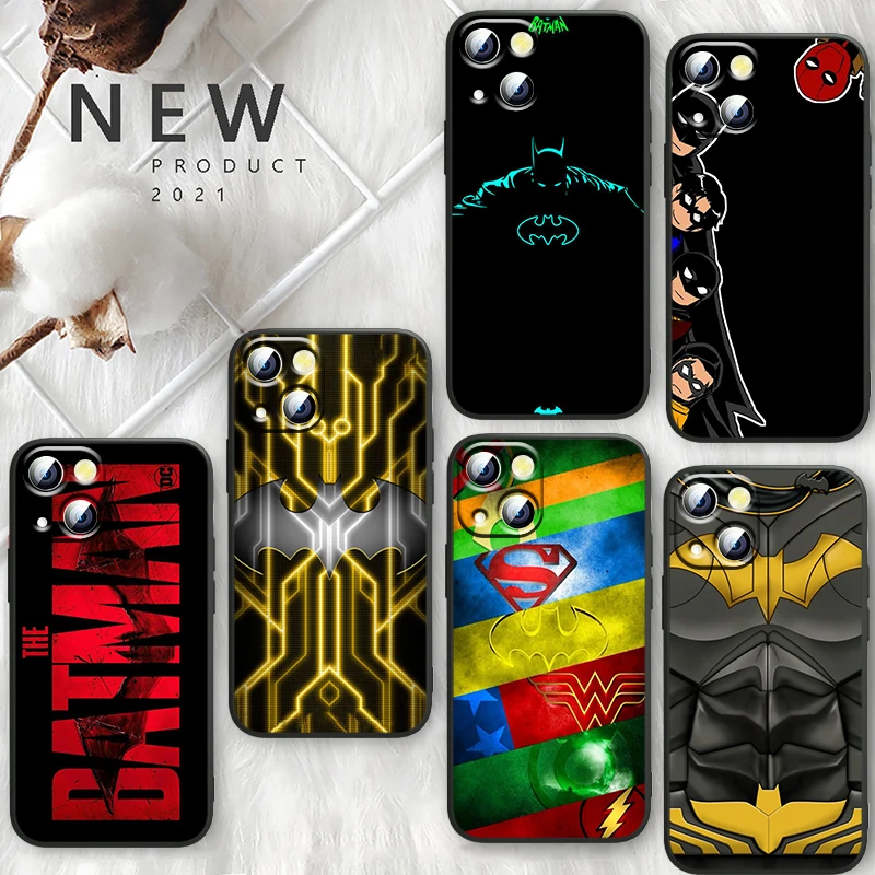 

DC Batman Superhero Cool Black Phone Case For Apple iPhone 14 13 12 11 Pro Max Mini XS Max X XR 7 8 Plus Soft Cover Shell Capa