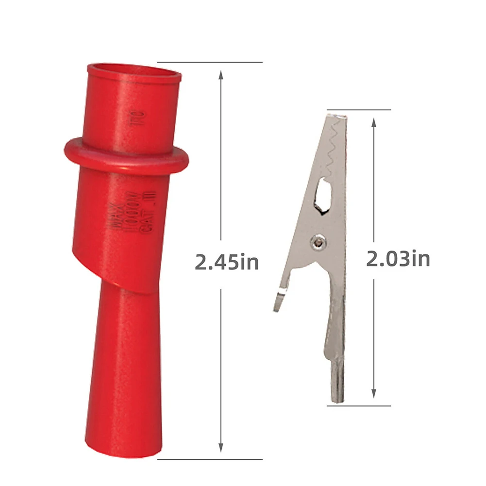 4pcs Multimeter Push On Alligator Clip Kit Insulated Crocodile Clamp For Electrical CATIII 1000V MAX 10A Removable PVC Clips
4pcs Multimeter Push On Alligator Clip Kit Insulated Crocodile Clamp For Electrical CATIII 1000V MAX 10A Removable PVC Clips