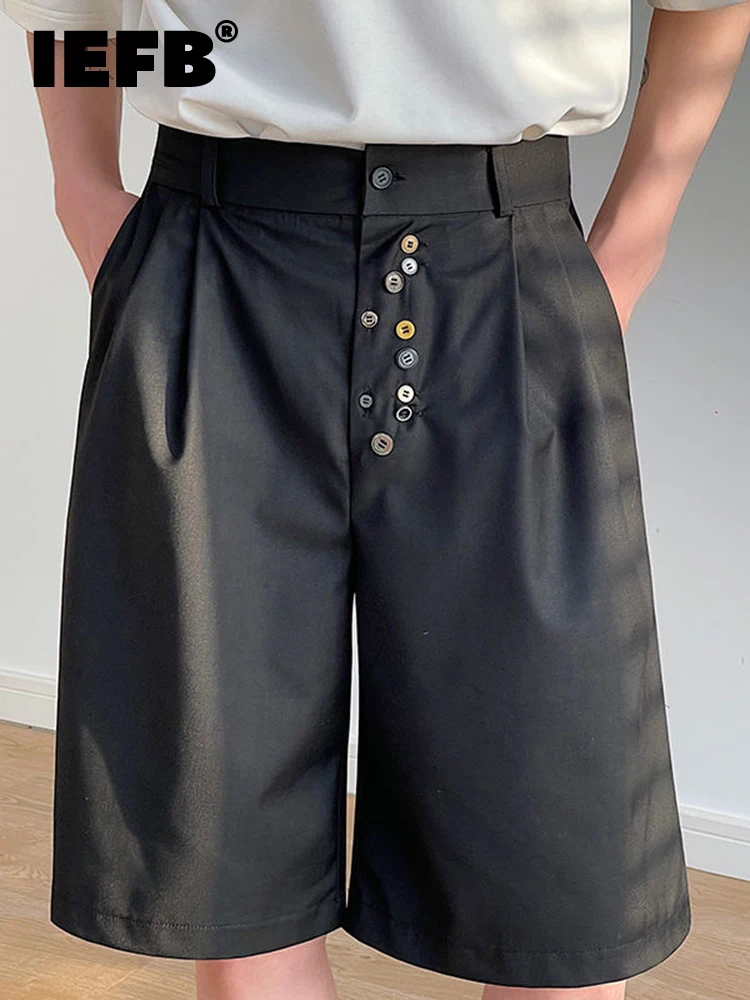 IEFB Irregular Decoration Buckle Men Shorts Loose Knee Length Short Pants Summer Fashion Casual Solid Color Short Trouser 9A2374
IEFB Irregular Decoration Buckle Men Shorts Loose Knee Length Short Pants Summer Fashion Casual Solid Color Short Trouser 9A2374