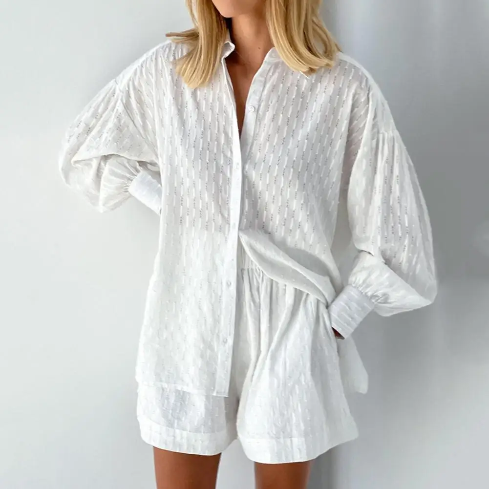 Elegant Jacquard Fabric Vacation Suits Long Sleeves Shirts Shorts Pants Two Pieces Women Blouse Summer Outfits Women's Clothing
Elegant Jacquard Fabric Vacation Suits Long Sleeves Shirts Shorts Pants Two Pieces Women Blouse Summer Outfits Women's Clothing