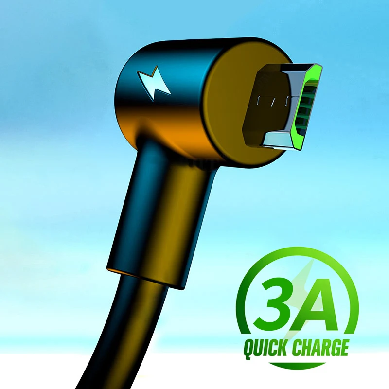 USB Micro Cable 3A 90 Degree Elbow Data Cable Charger Cord for Samsung Xiaomi Mobile Phone Accessories Fast Charging Usb Cable
USB Micro Cable 3A 90 Degree Elbow Data Cable Charger Cord for Samsung Xiaomi Mobile Phone Accessories Fast Charging Usb Cable