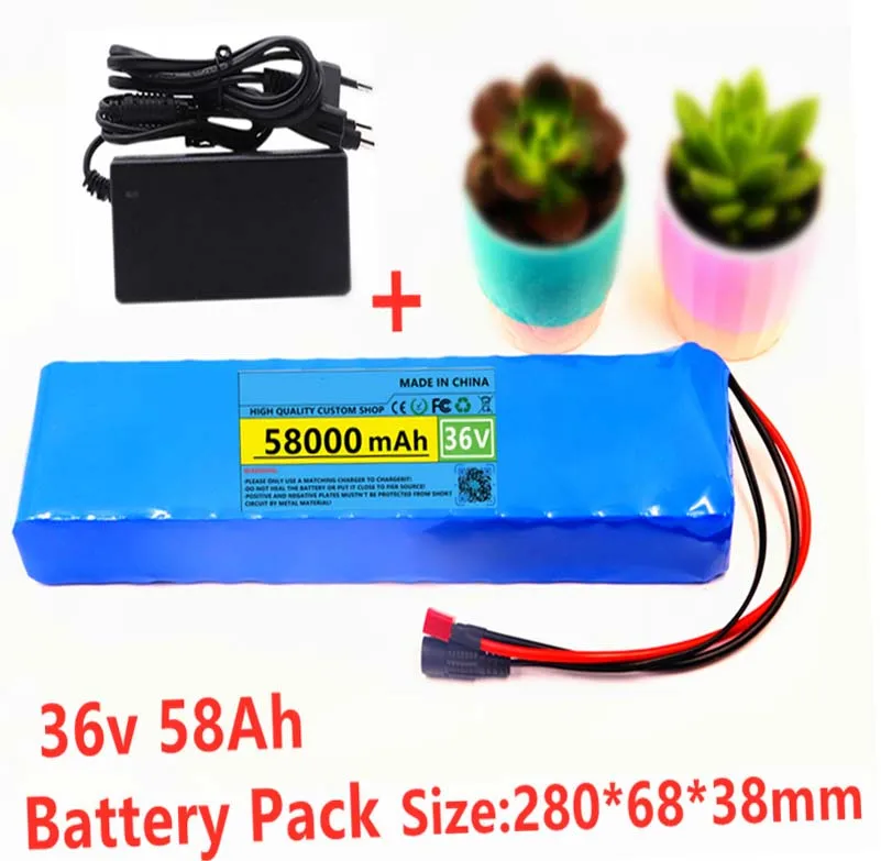 10S3P 36V 58ah Battery e-bike battery pack 18650 Li-Ion Battery 600W High Power and Capacity 42V Motorcycle Scooter With Charger 
10S3P 36V 58ah Battery e-bike battery pack 18650 Li-Ion Battery 600W High Power and Capacity 42V Motorcycle Scooter With Charger