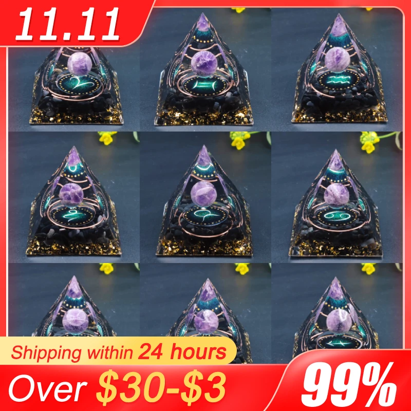 12 Constellation Pyramid Natural Orgone Healing Crystal Energy Reiki Chakra Energy Generator Orgonite Meditation Stone Ornament
12 Constellation Pyramid Natural Orgone Healing Crystal Energy Reiki Chakra Energy Generator Orgonite Meditation Stone Ornament
