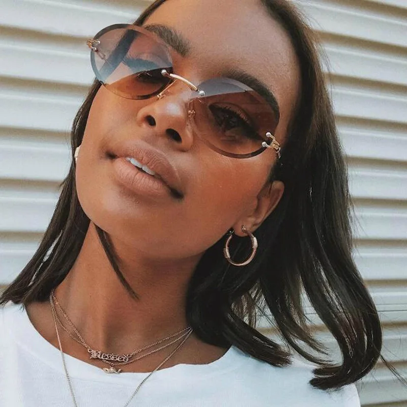 Vintage Oval Rimless Gradient Women Sunglasses Brand Designer Round Fashion Eyewear Frameless Female Sun Glasses 2021 UV400
Vintage Oval Rimless Gradient Women Sunglasses Brand Designer Round Fashion Eyewear Frameless Female Sun Glasses 2021 UV400