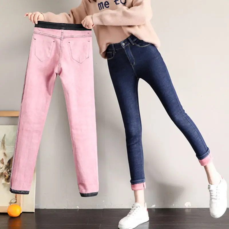 Модные эластичные брюки-карандаш с высокой талией, женские повседневные бархатные джинсы, женские высококачественные джинсы, толстые женс... 
Модные эластичные брюки-карандаш с высокой талией, женские повседневные бархатные джинсы, женские высококачественные джинсы, толстые женс...