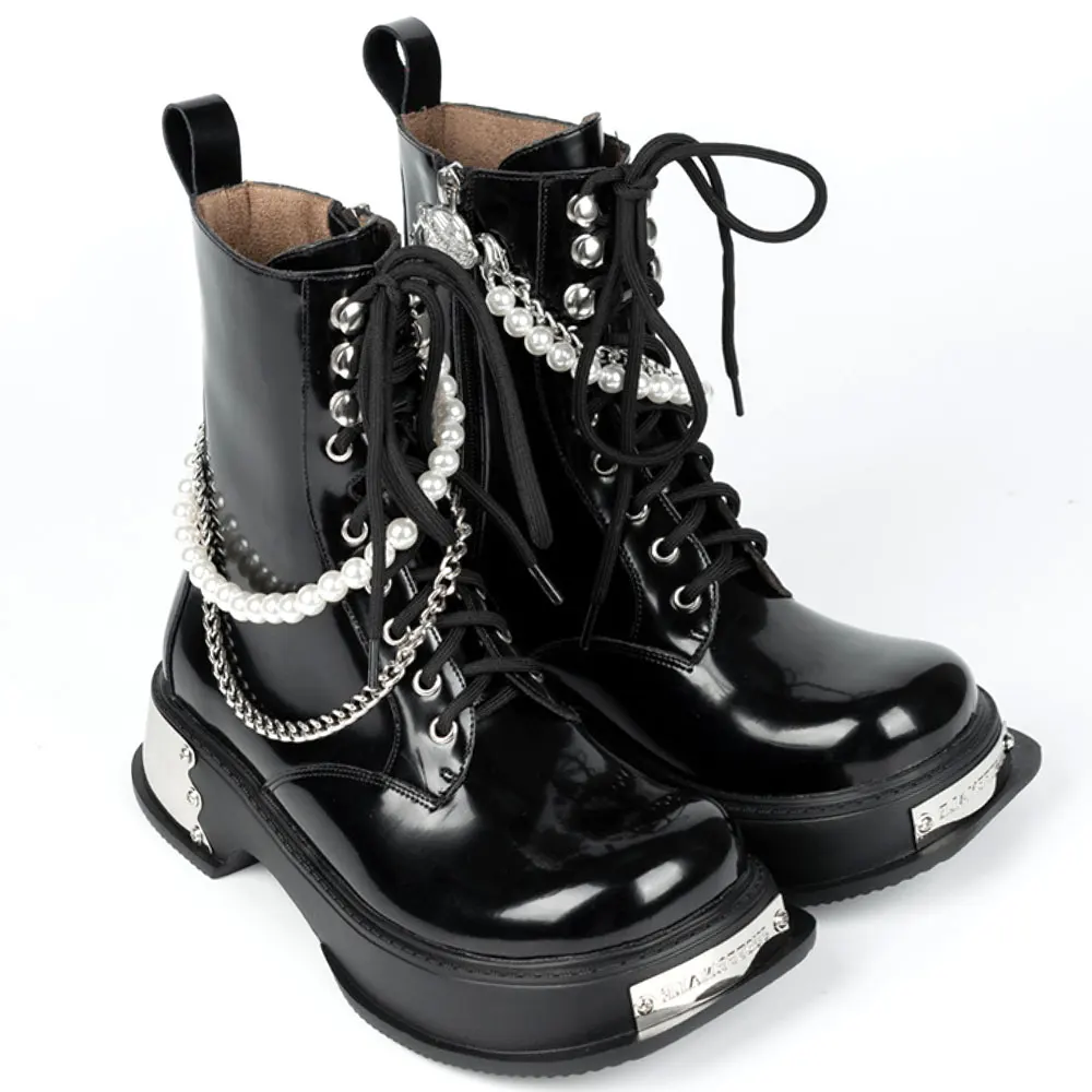 

Женские мотоциклетные ботинки, черные мотоциклетные ботинки на квадратном каблуке, обувь в готическом стиле для косплея, Хэллоуина, Осень-зима 2022