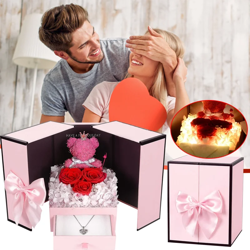 Eternal Flower Soap Rose Gift Box with Drawer Design Valentines Day Decor Birthday Gift for Women Wife Girlfriend on Anniversary
Eternal Flower Soap Rose Gift Box with Drawer Design Valentines Day Decor Birthday Gift for Women Wife Girlfriend on Anniversary