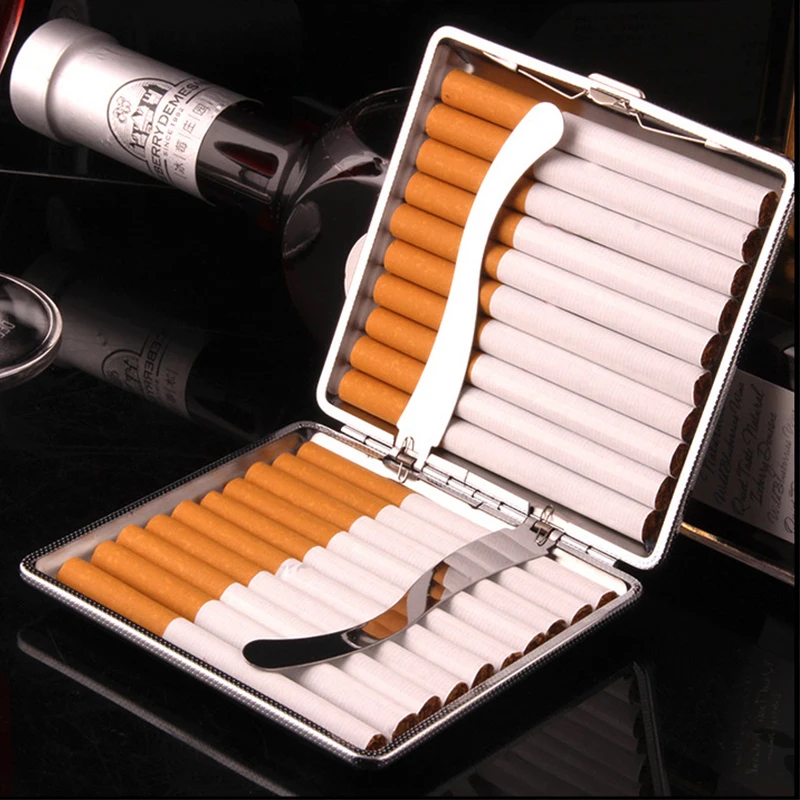 Cigarette Case 20 Capacity Metal Leather Finish with Metal Clip Automatic Cigarette Case (Black + Brown, 85mm King Size)
Cigarette Case 20 Capacity Metal Leather Finish with Metal Clip Automatic Cigarette Case (Black + Brown, 85mm King Size)