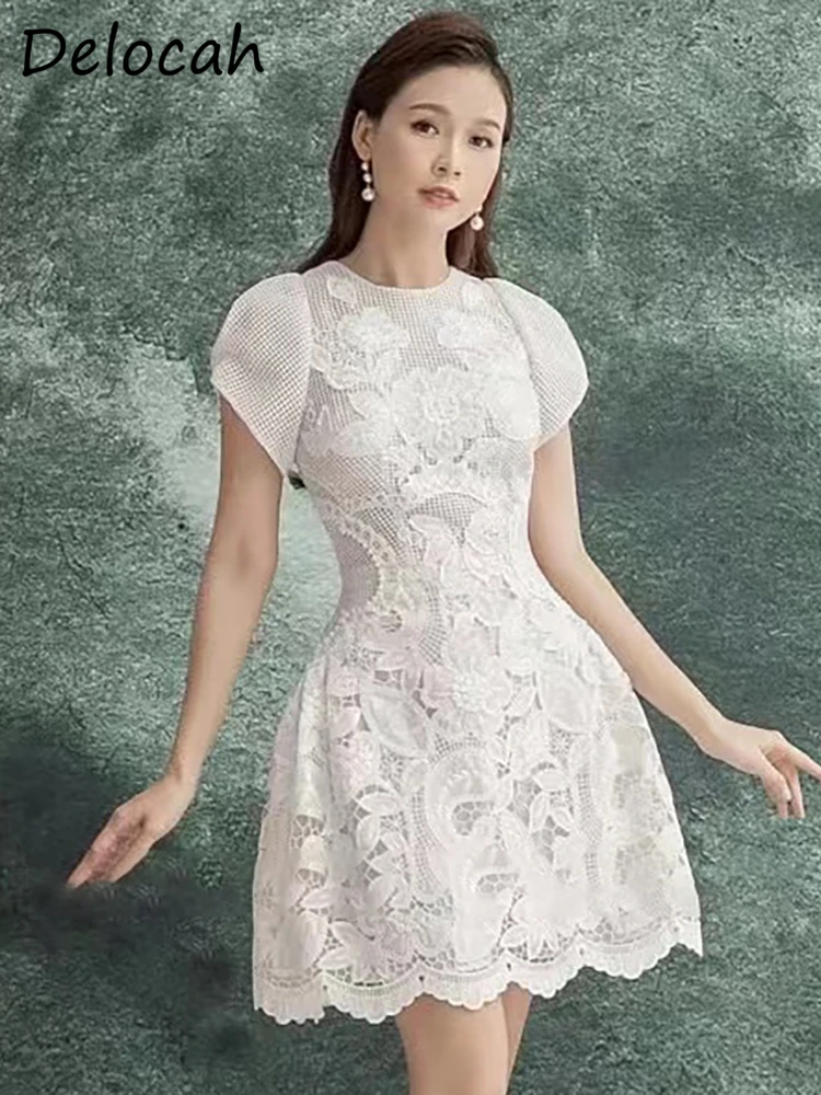 Delocah High Quality Summer Women Fashion Designer Pencil Dress Short Sleeve Cutout Appliques Solid Print Cotton Mini Dresses
Delocah High Quality Summer Women Fashion Designer Pencil Dress Short Sleeve Cutout Appliques Solid Print Cotton Mini Dresses