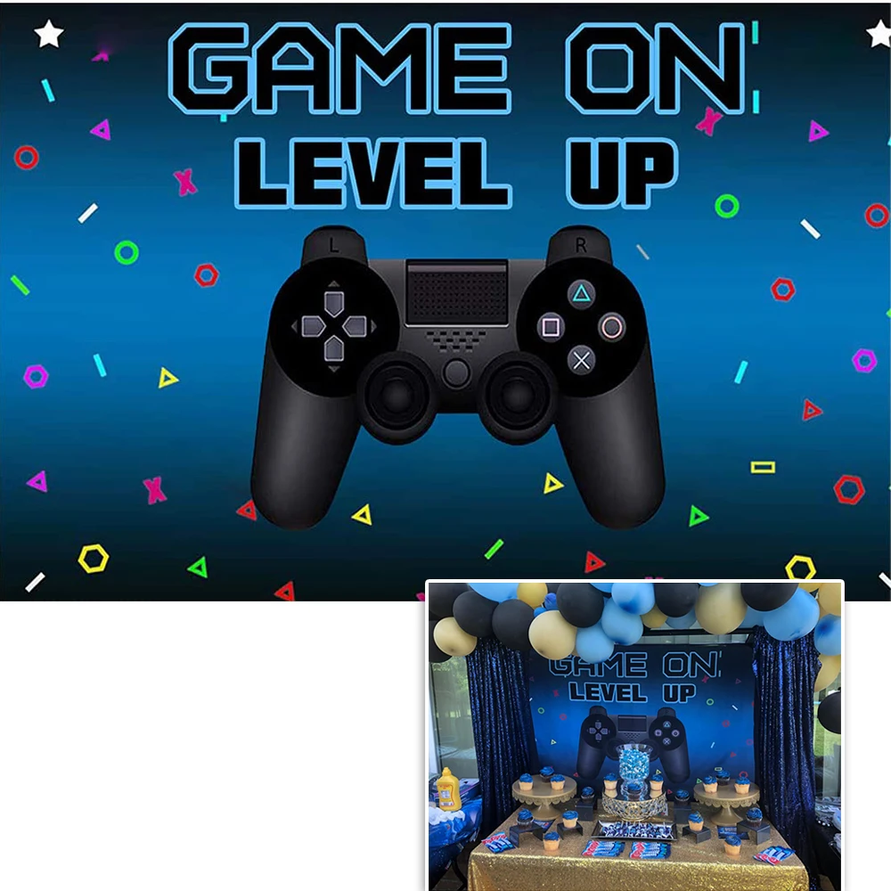 Birthday Party Video Game Backdrop Blue Kids Gift For Girls or Boys Gamer Banner Happy Gaming Theme Photo Background Decoration
Birthday Party Video Game Backdrop Blue Kids Gift For Girls or Boys Gamer Banner Happy Gaming Theme Photo Background Decoration