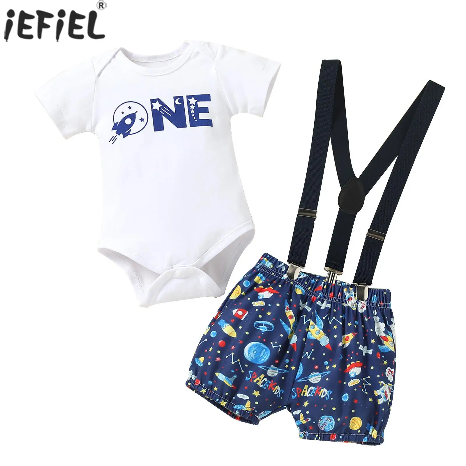 Baby Boys Birthday Clothes Short Sleeve O Neck Letter Print Romper with Y-shaped Back Suspender Printed Shorts for Kids Baptism
Baby Boys Birthday Clothes Short Sleeve O Neck Letter Print Romper with Y-shaped Back Suspender Printed Shorts for Kids Baptism
